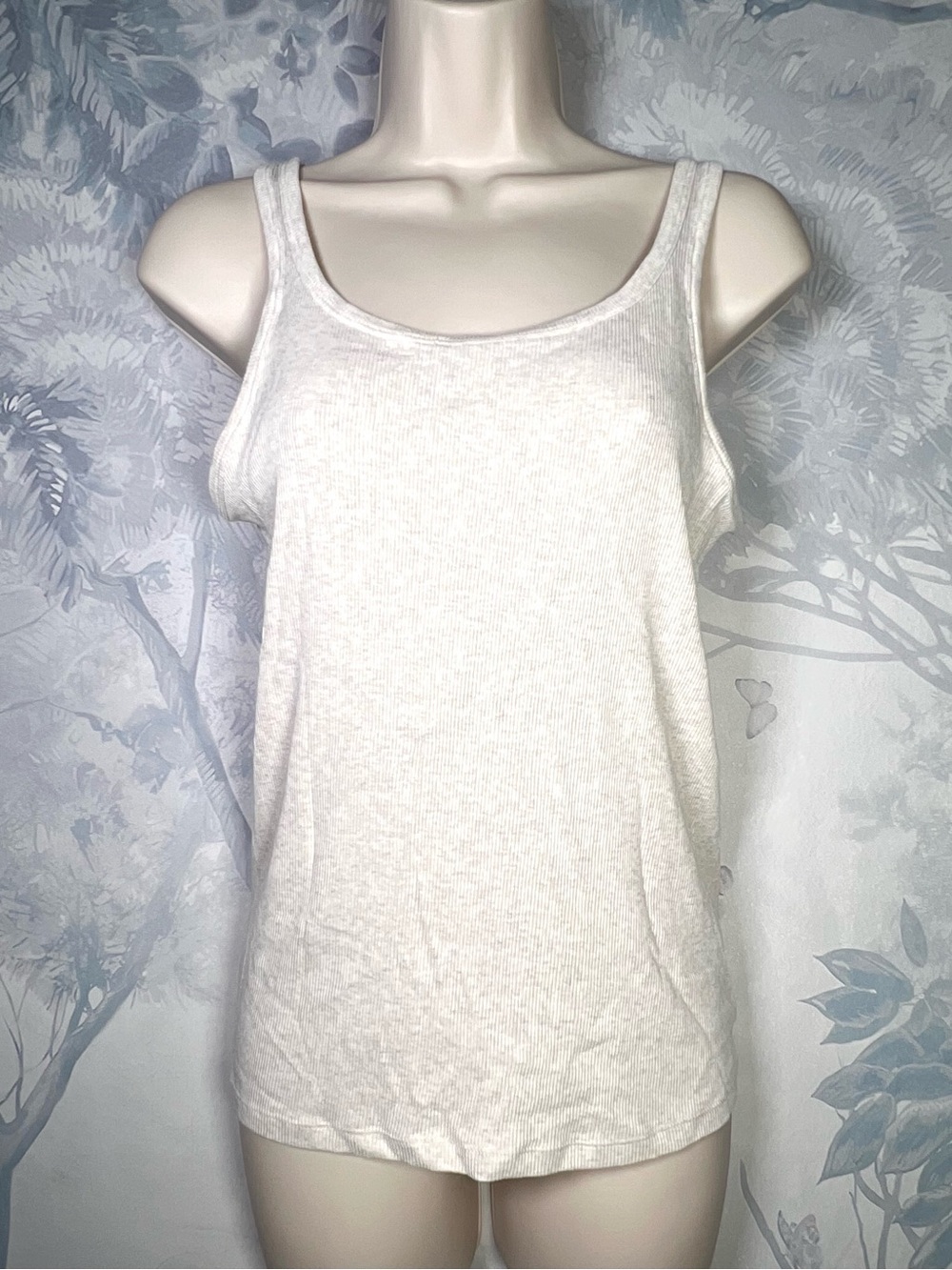 Quince Micro Rib Scoop Neck Tank Heather Oatmeal S
